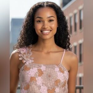 Floral Lace Pink and light orange, new never used.